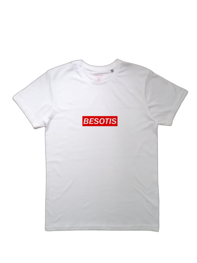 Organinės medvilnės marškinėliai su užrašu BESOTIS