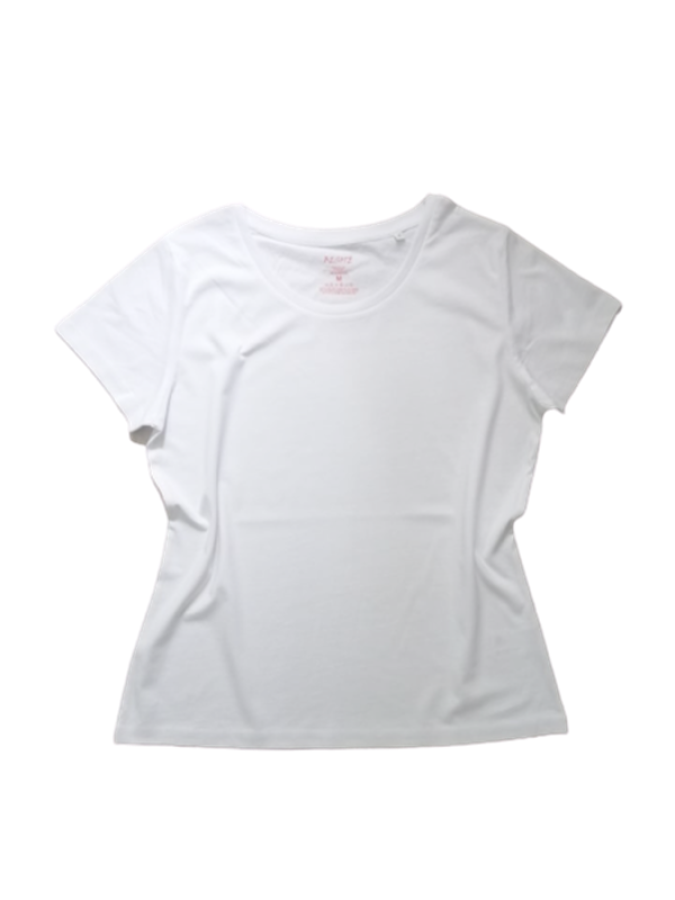 Balti organinės medvilnės marškinėliai moterims