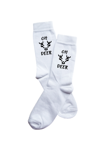 Kalėdinės kojinės su užrašu OH DEER, 2 spalvos