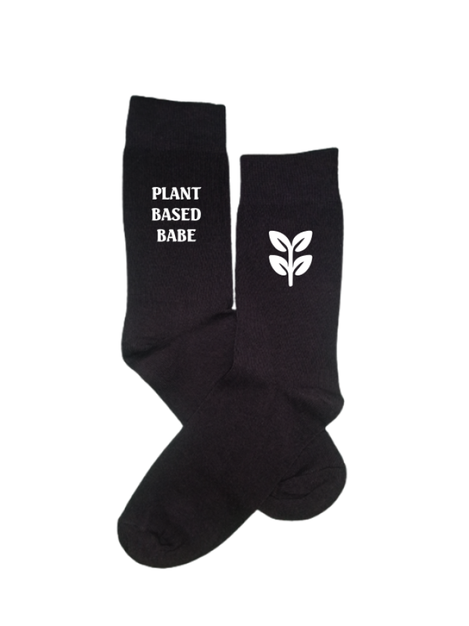 Kojinės su užrašu PLANT BASED BABE, 2 spalvos